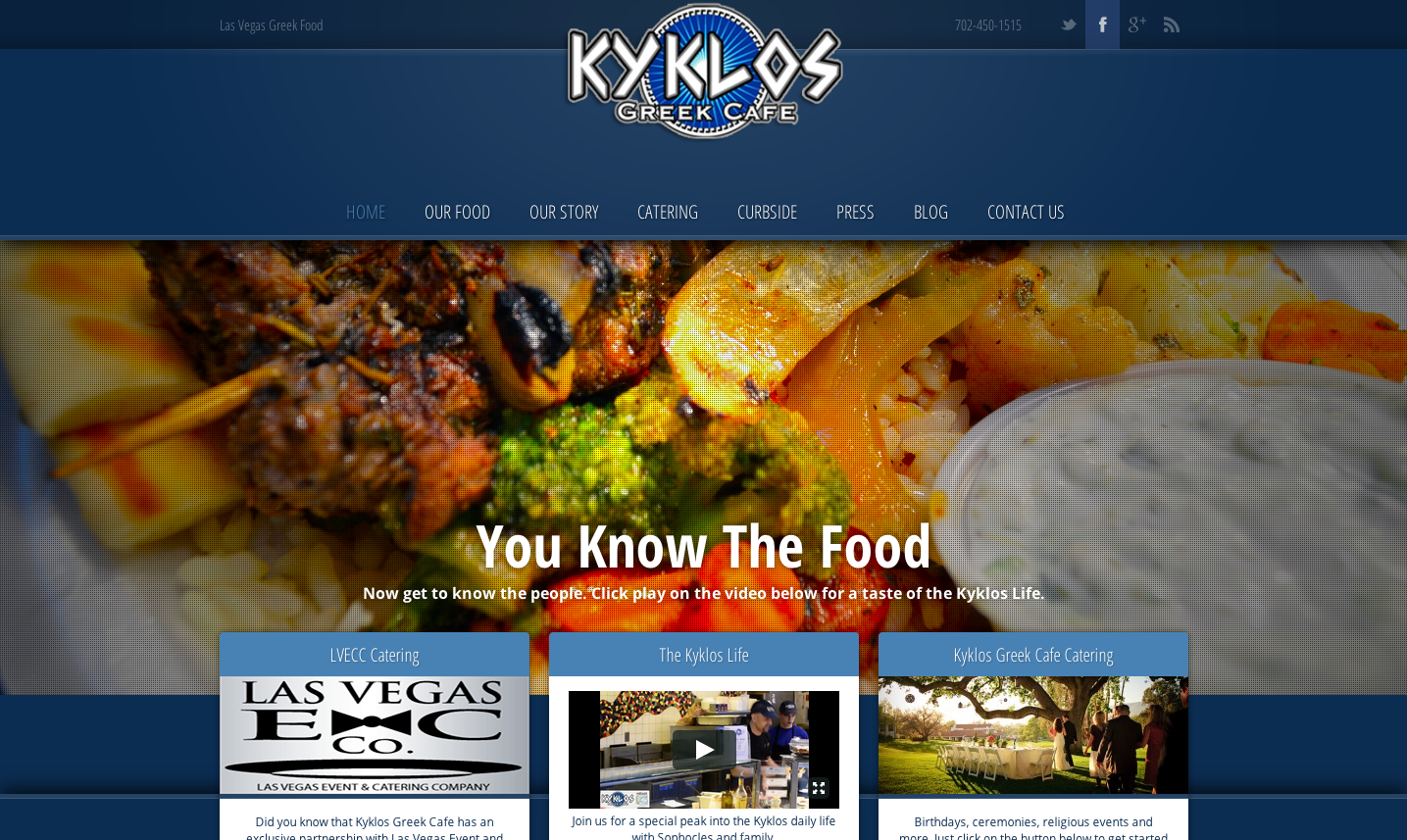 Kyklos Greek Cafe Website designed by bluclay